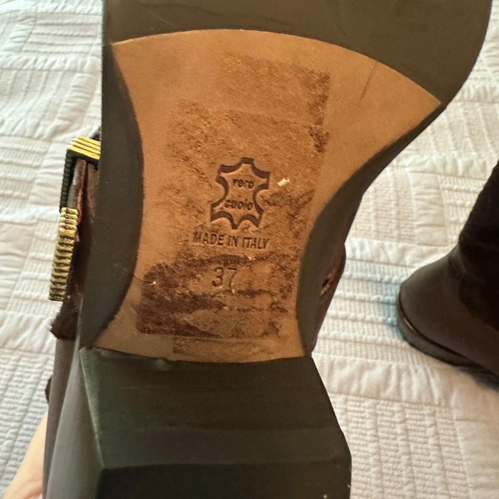 Taryn Rose Brown Leather Ankle Boots - Picture 7 of 7